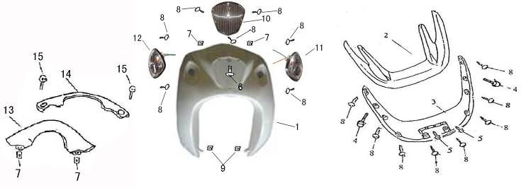 Coperchio anteriore - Indicatori anteriori AGM GT bianchi