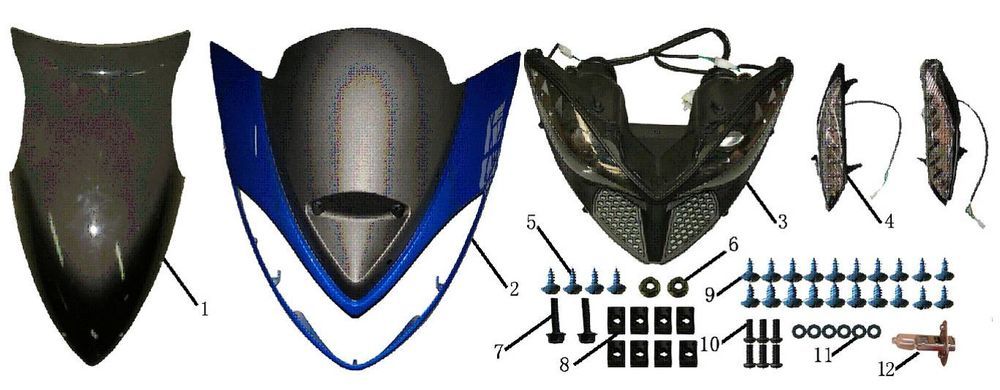 Coperchio anteriore - Indicatori anteriori China Touring rossi
