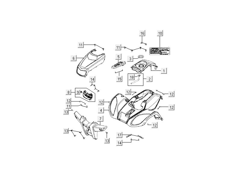 Coperchio anteriore Kymco MXU 50
