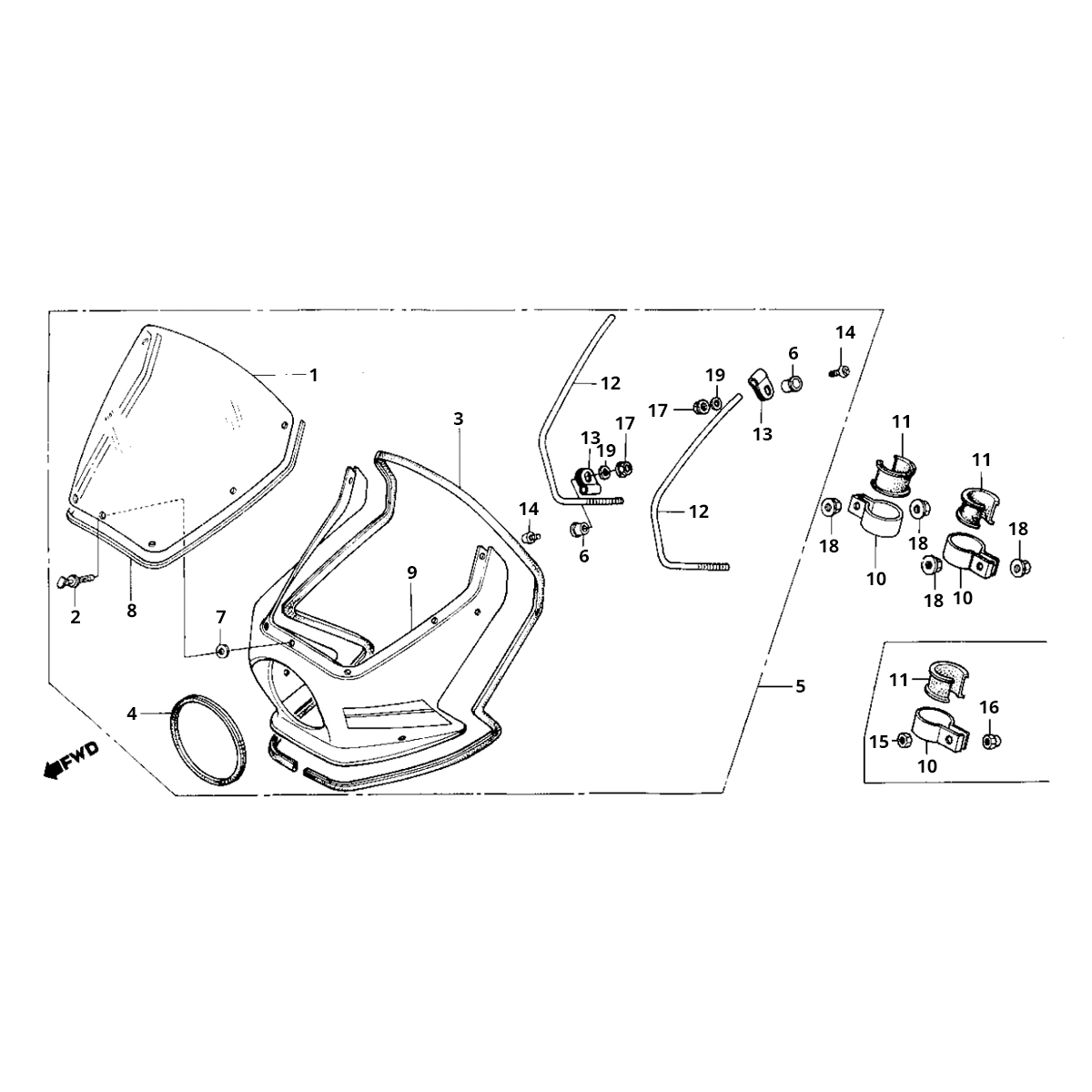 Spoiler fanale anteriore Honda MB50/MB80