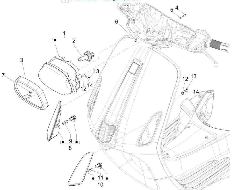 Faro anteriore - Indicatori anteriori Vespa Sprint 125 3V IE ABS
