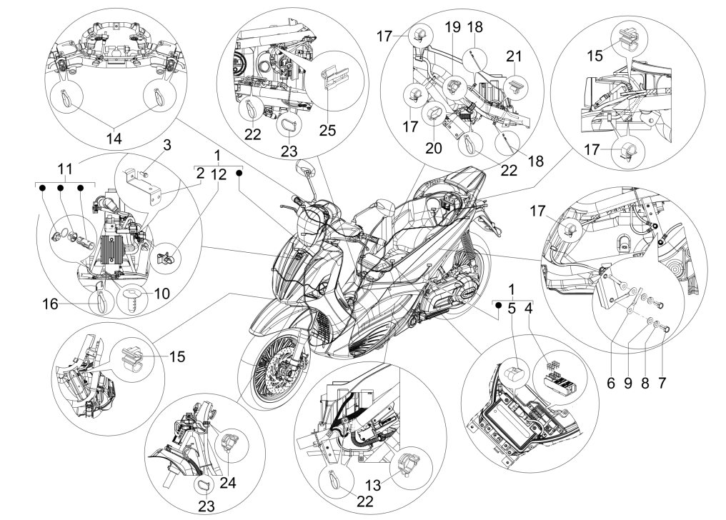 Cablaggio Piaggio Beverly 125 RST 4V Euro 3 2010-2015