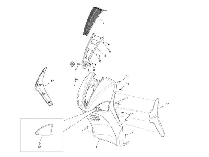 Coperchio anteriore Piaggio Liberty 4 tempi