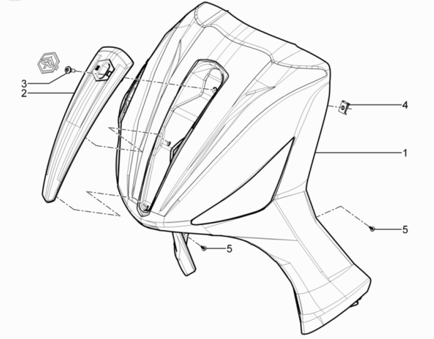 Coperchio anteriore Piaggio Beverly 125 RST 4V Euro 3 2010-2015