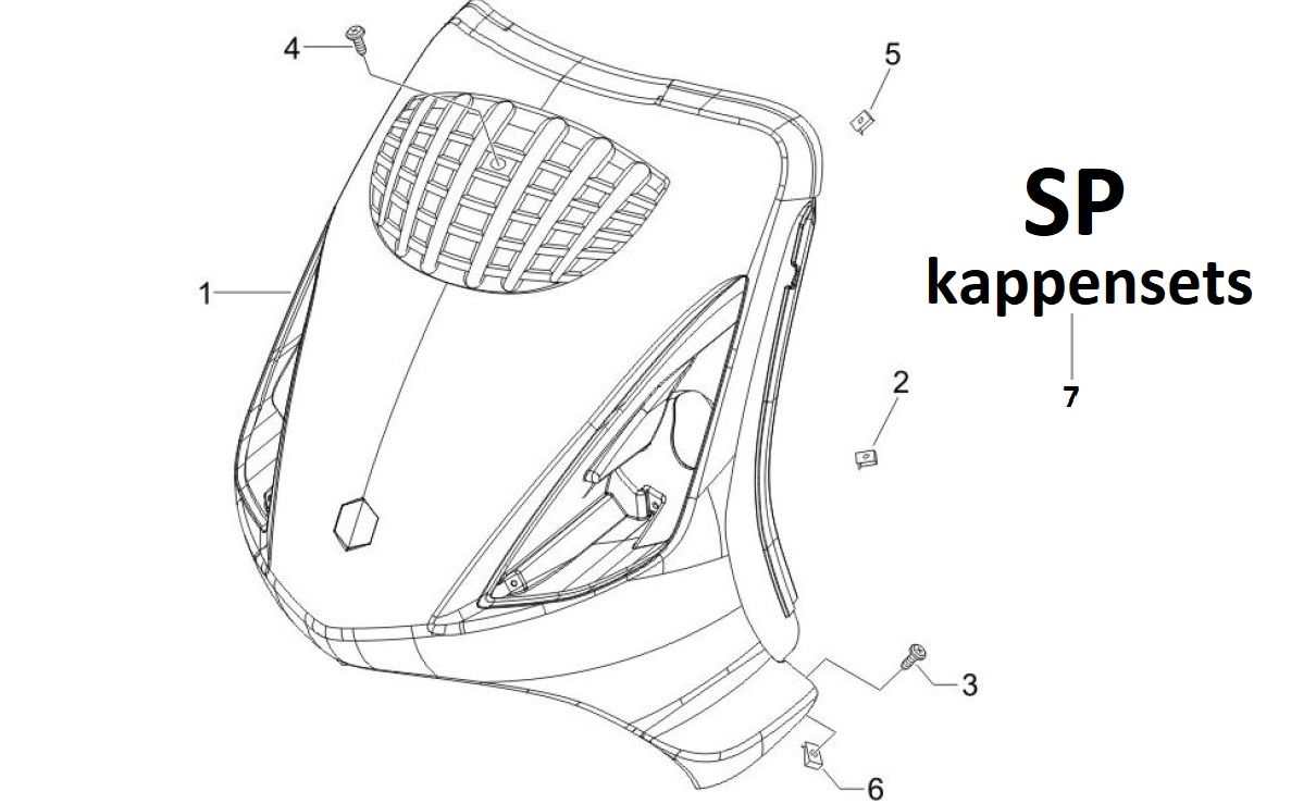 Coperchio anteriore Piaggo Zip 50 4 tempi IGET 3V Euro 4 nero lucido