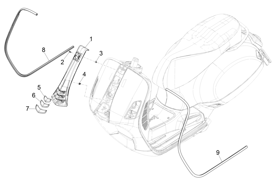 Coperchio anteriore Vespa GTS 125 IE ABS Euro 5 2021