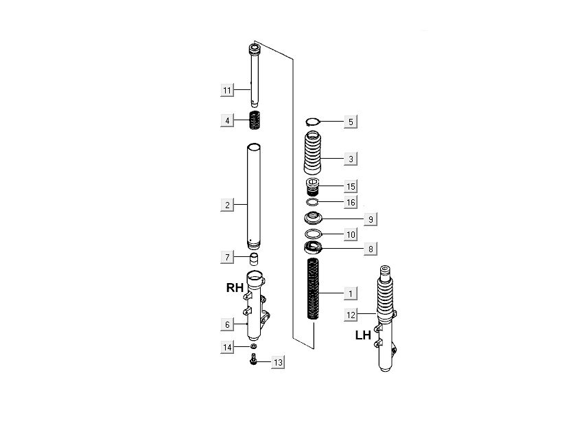 Ricambi forcella anteriore Kymco Grand Dink 2 tempi Silver