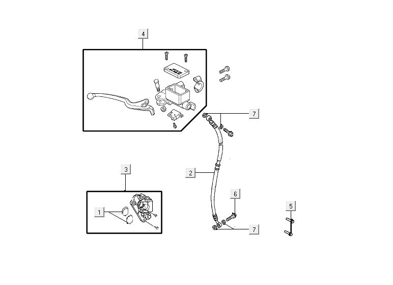 Cilindro del freno - Leva del freno - Tubo del freno Kymco VP50i Euro 4 rovere metallizzato
