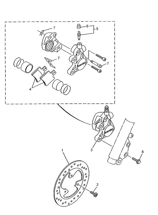 Pinza Freno - Pastiglie Freno - Disco Freno Yamaha Neo's 50 2-Stroke AC 2003-2008
