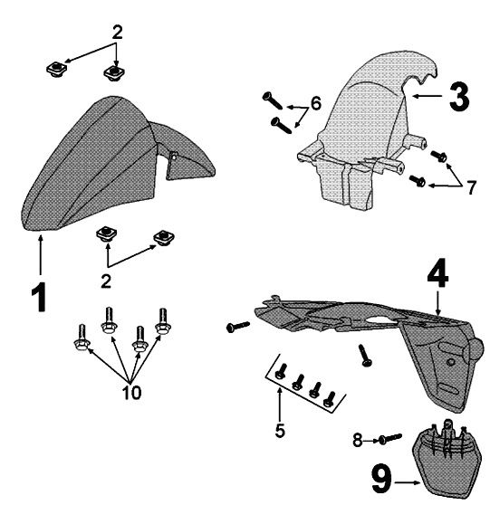 Parafango anteriore Peugeot Kisbee Iced Grey (Euro 4 2018 →)