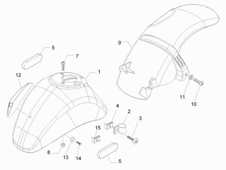 Parafango anteriore Vespa LX 50 4 tempi 4V 45km/h oro perseo 579