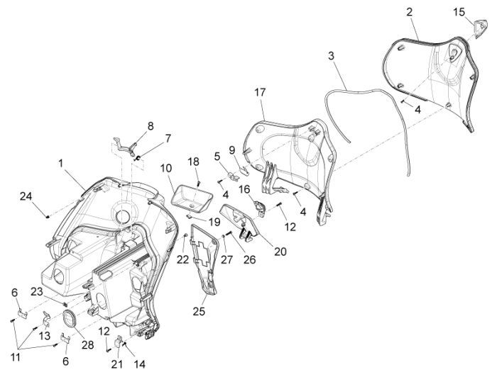 Paragambe Piaggio New Fly 4 tempi 2V blu mezzanotte 222