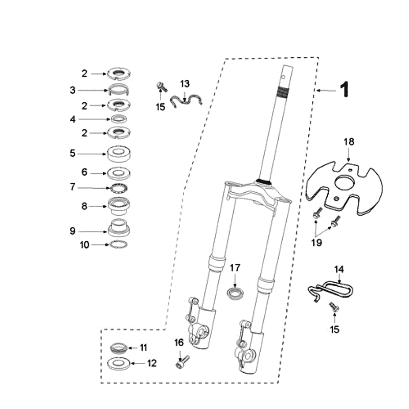 Forcella anteriore - Cuffie Peugeot Speedfight 3 50 4 tempi AC Grey