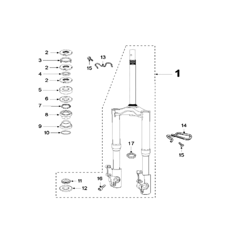 Forcella anteriore - Cuffie Peugeot Speedfight 3 50 2 tempi LC bianche