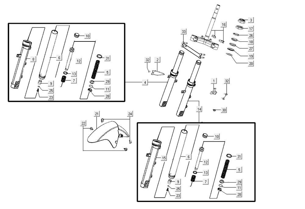 Forcella anteriore - Cuffie Agility CITY 16 125