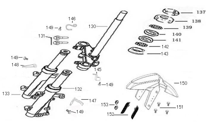 Forcella anteriore - Cuffia AGM R8 rossa