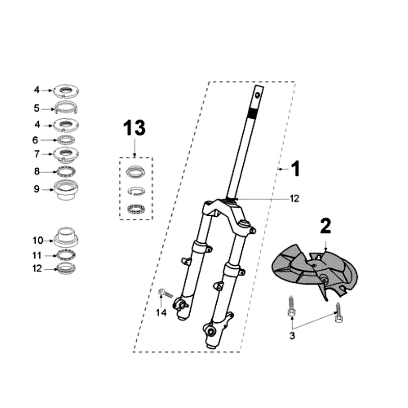 Forcella anteriore - Cuffie LC Peugeot Jet Force 50 2 tempi bianche