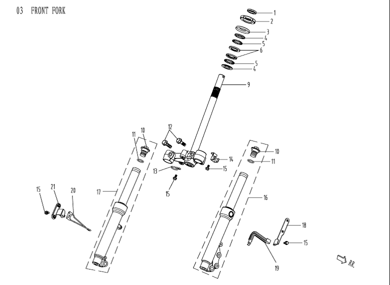 Forcella anteriore - Cuffie China Venom verdi