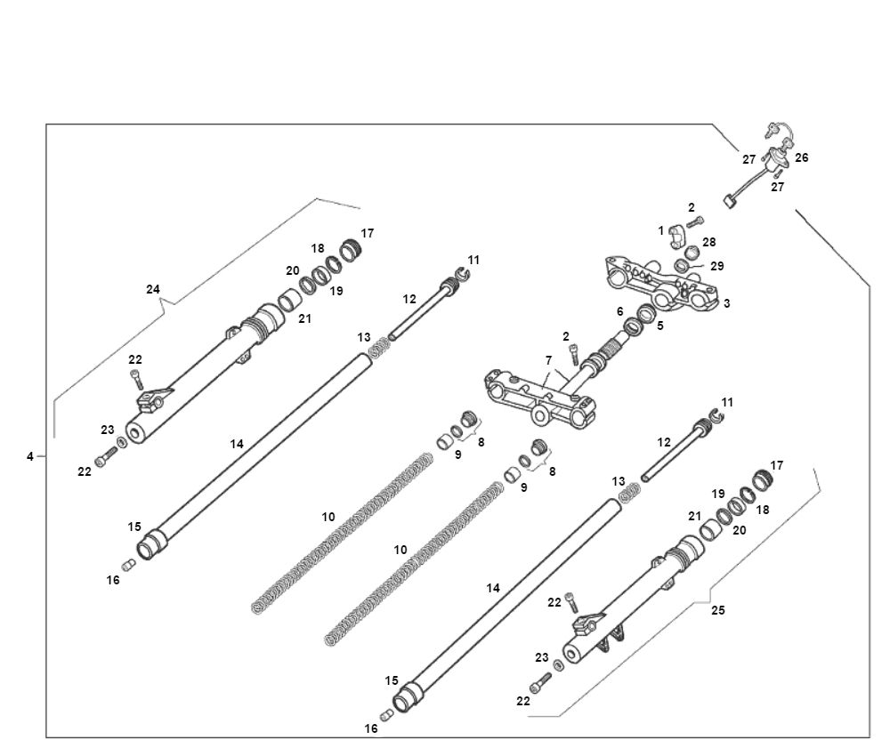 Forcella anteriore - Cuffie Derbi Derbi Senda SM DRD modello vecchio