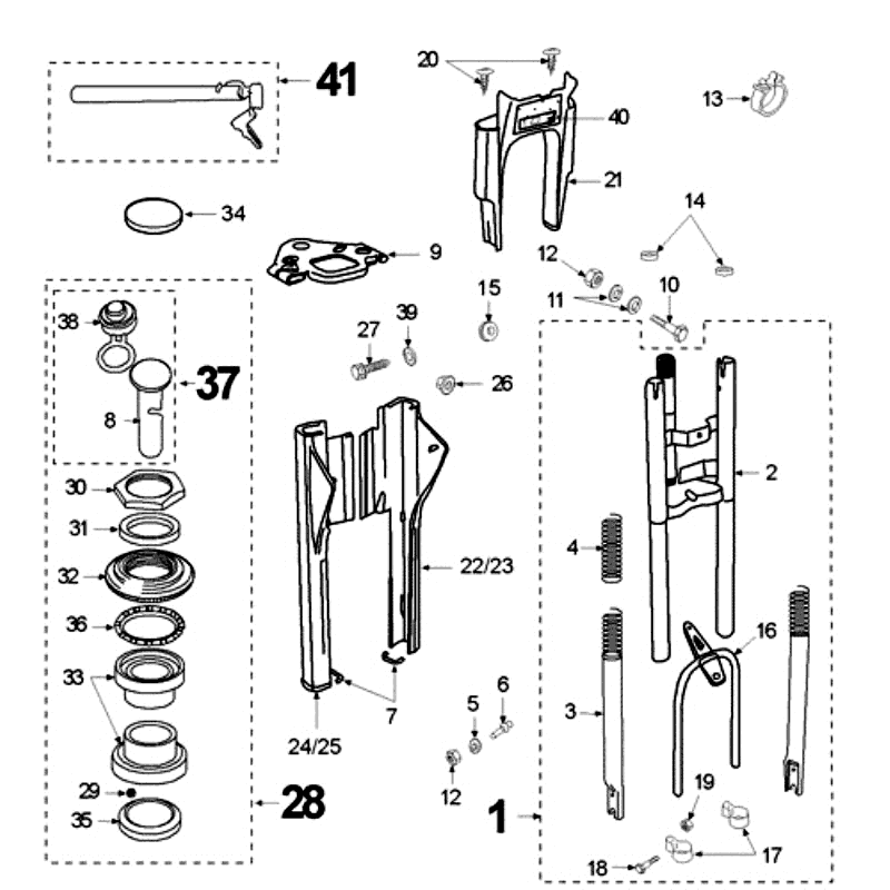 Forcella anteriore - Cuffie Peugeot Vogue nere
