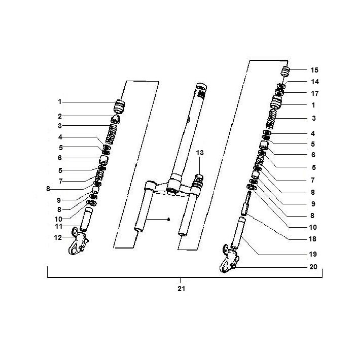 Forcella anteriore - Cuffie Gilera Runner 50 2 tempi LC 1998-2005