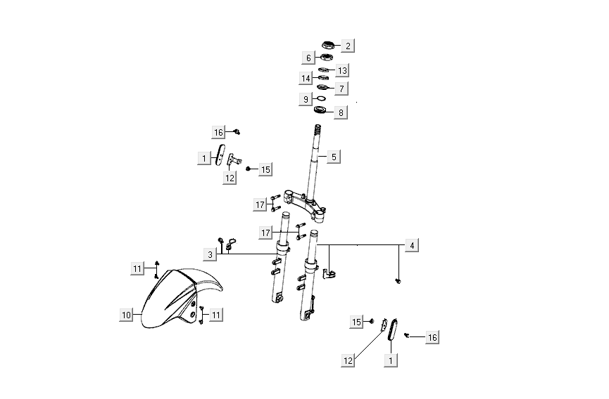 Forcella anteriore - auricolare kymco Agility FR 12