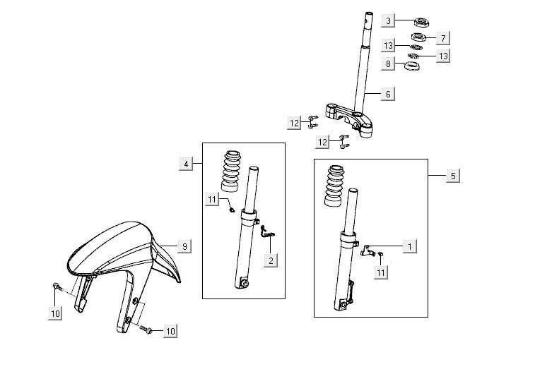 Forcella anteriore - Cuffia Kymco Vitality 50 4-stroke AC antracite