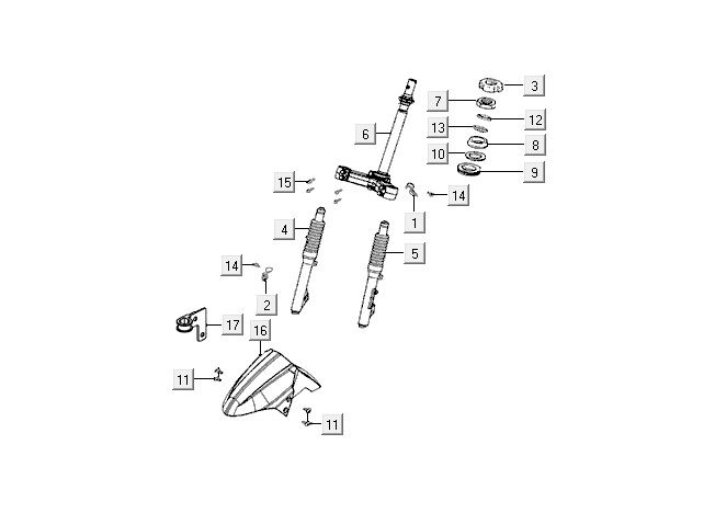 Forcella anteriore - Cuffia Kymco VP50 4 tempi ACDiamond bianca