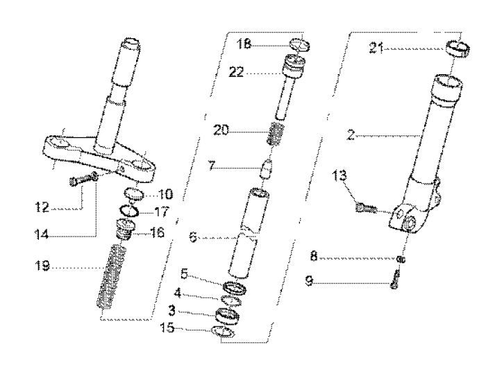 Forcella anteriore - Cuffie Gilera Runner FXR 180 a 2 tempi