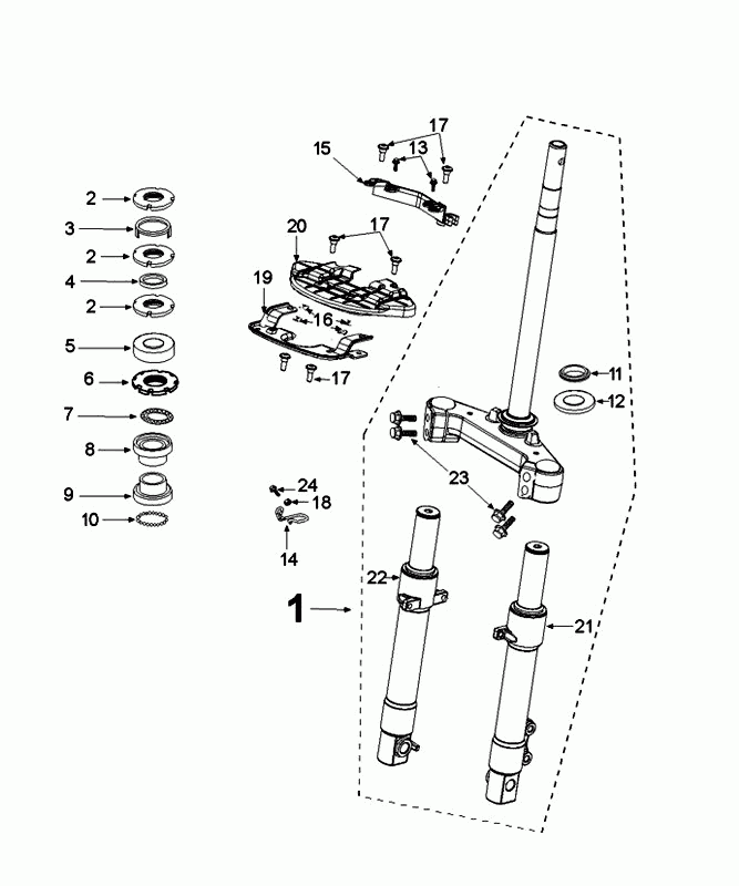 Forcella anteriore - Cuffie Peugeot Django Euro 4