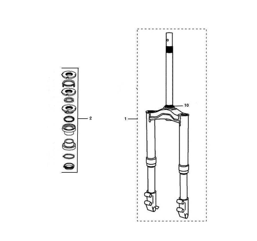 Forcella anteriore - Cuffie Peugeot Ludix pro a 2 tempi