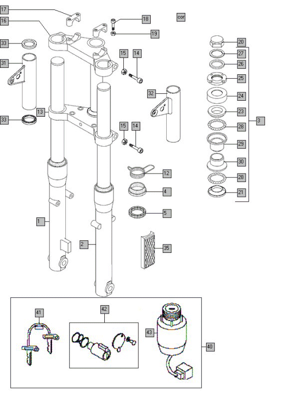 Voorvork Tomos FLEXER XL (45KMH) (K8-L0)