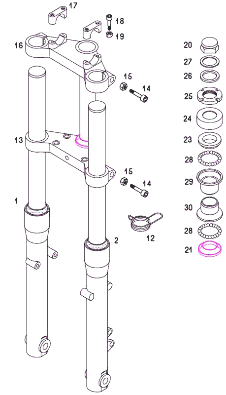 Voorvork Tomos REVIVAL (25-45KMH) (K1-K5)
