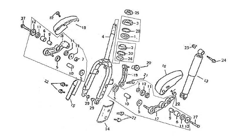 Forcella anteriore - Cuffie Turbho RG50 125