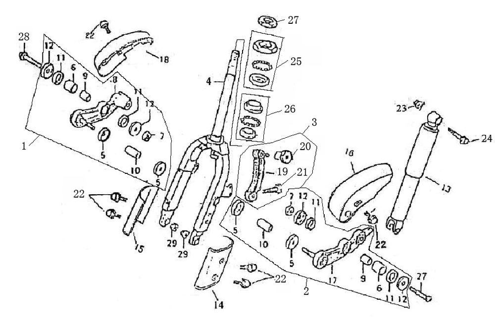 Forcella anteriore - Cuffie Turbho RG50 nere