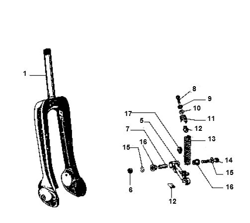 Forcella anteriore - Cuffia Piaggio Ciao