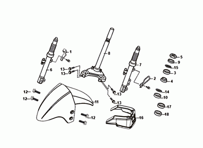 Forcella anteriore - Cuffie - Parafango anteriore Sym Orbit III blu