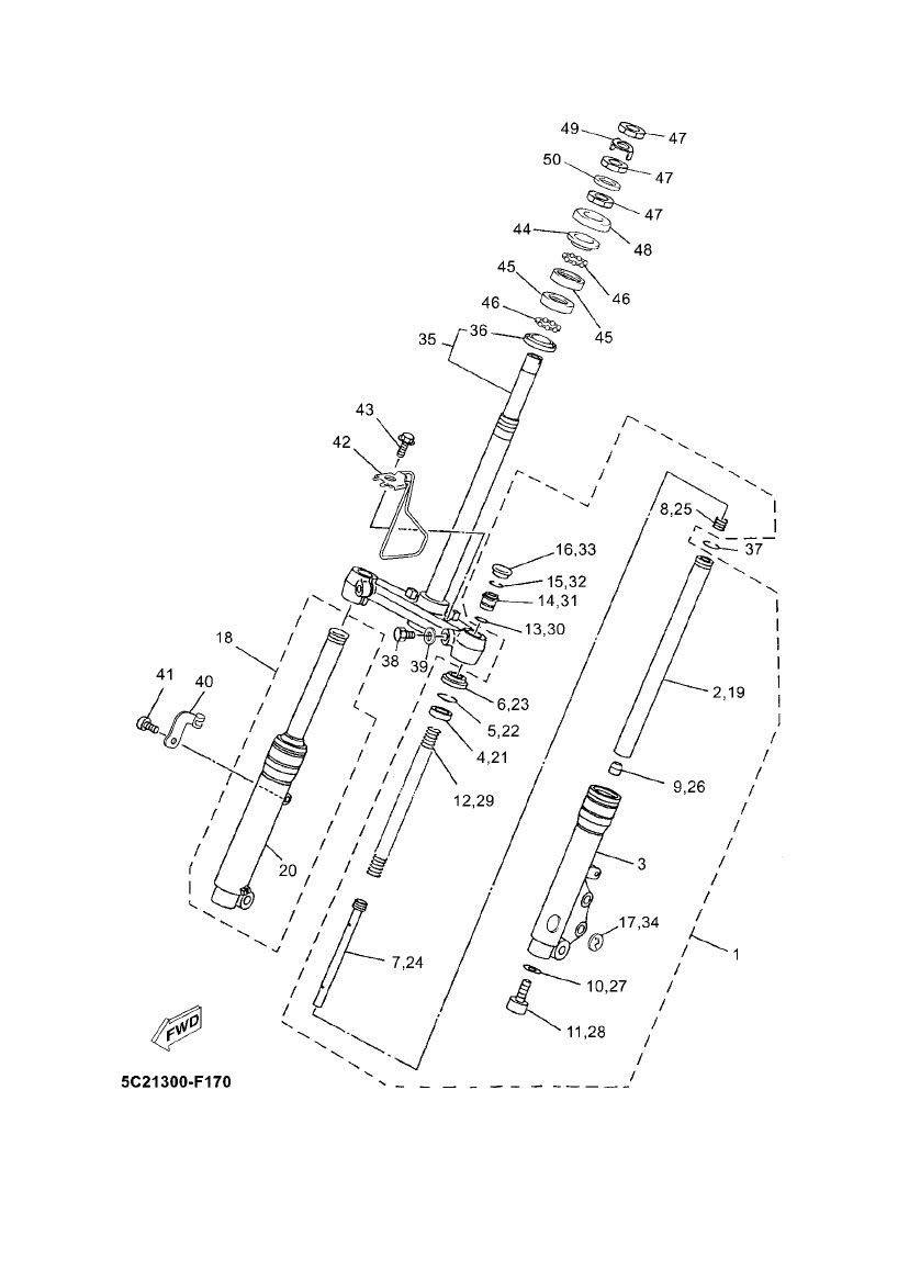 Forcella anteriore - Cuffie Yamaha Neo 4 tempi 2008 → Ricambi/Prodotto/Forcella anteriore-ZNEN-Aurora-4-Stroke