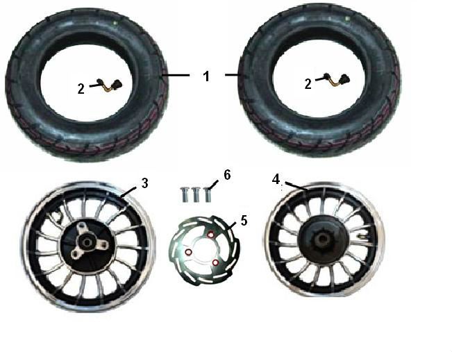 Ruota anteriore - Ruota posteriore Riva Sport VX50S 4 tempi