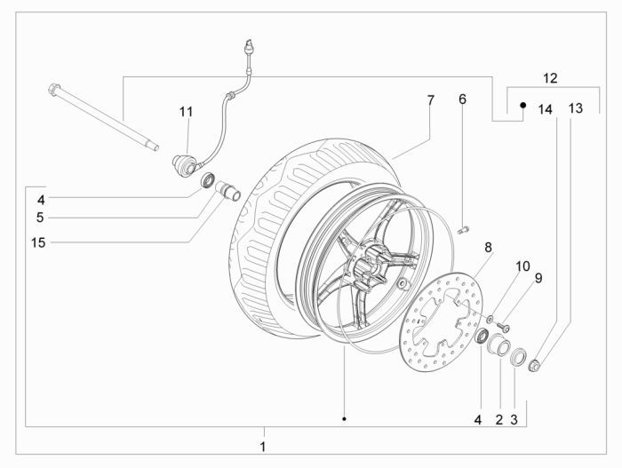 Ruota anteriore Piaggio Zip 2000 4 tempi AC