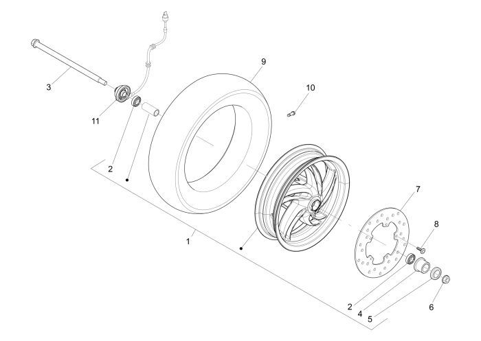 Ruota anteriore Piaggio New Fly 4 tempi 2V
