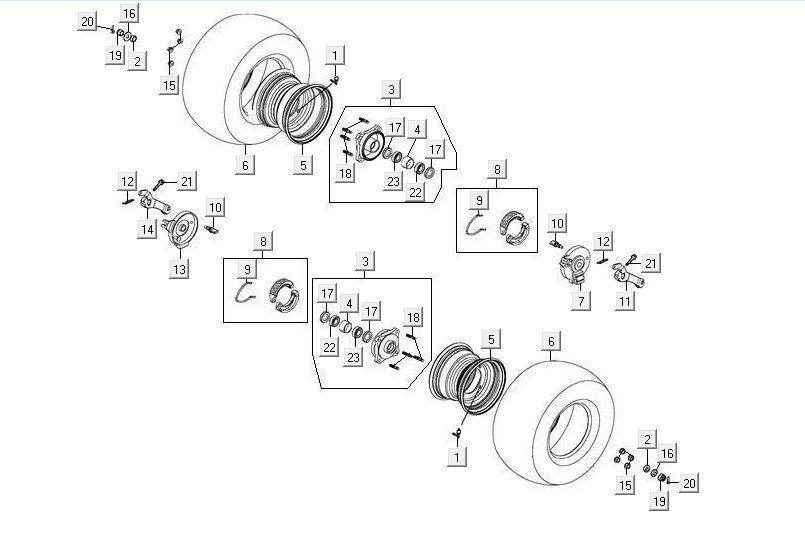 Ruota anteriore Kymco Maxxer 90 nera