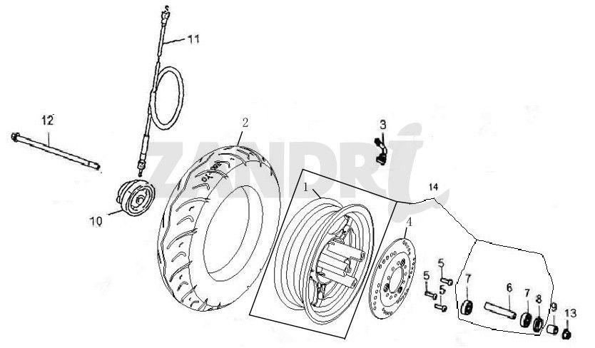 Ruota anteriore BTC Grande Retro GT1 crema caffè