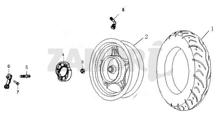Ruota anteriore BTC Grande Retro GT1, bianca, nera