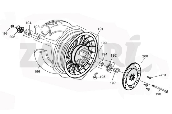 Ruota anteriore BTC Riva Sport nera