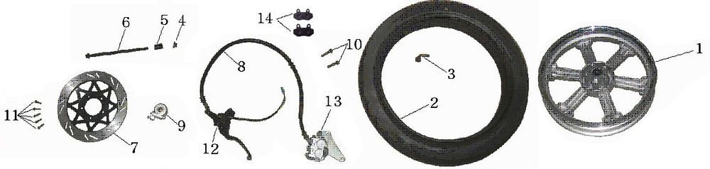 Ruota anteriore China Touring nera