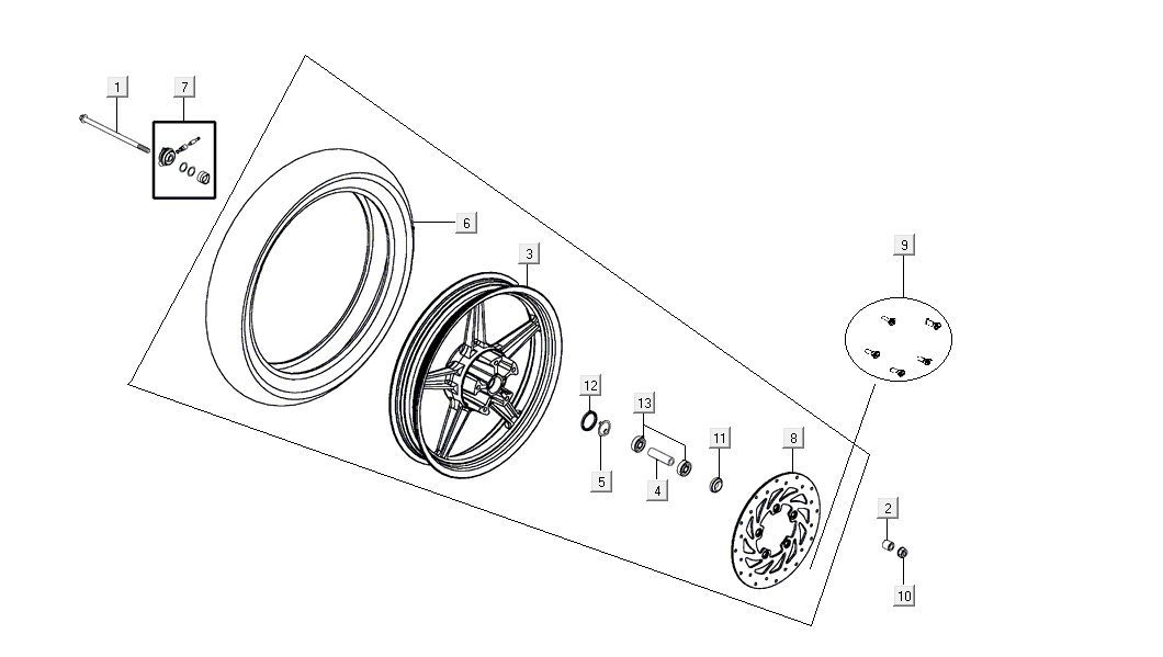 Ruota anteriore Kymco Agility 16'+ 50i 4 tempi Euro 4 rossa