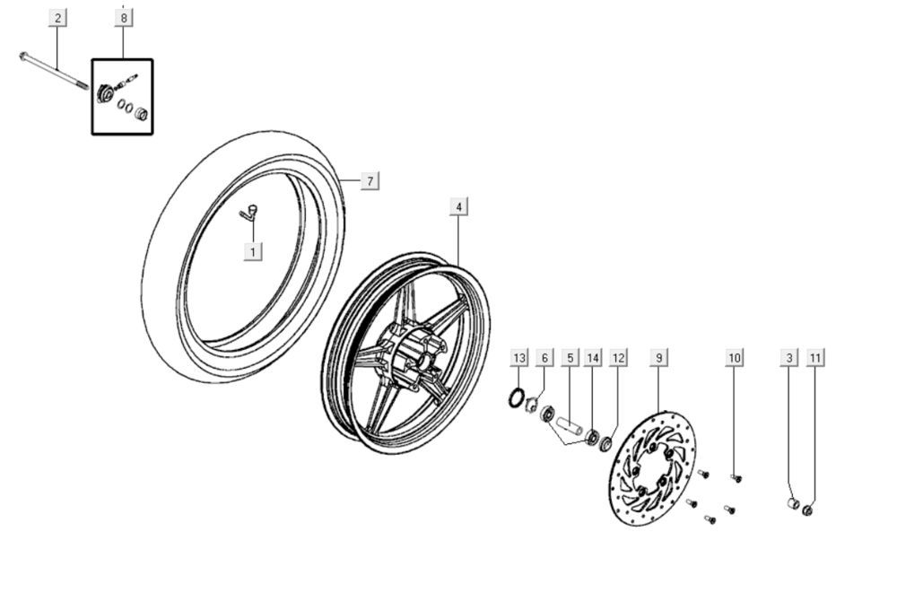 Ruota anteriore Kymco Agility City 16 200i