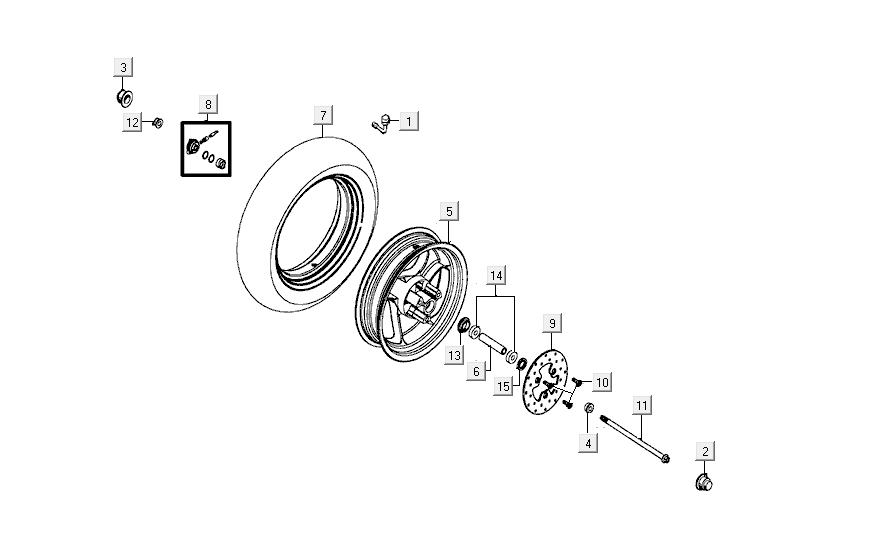 Ruota anteriore Kymco Agility FR 12' 4 tempi Euro 4 marrone