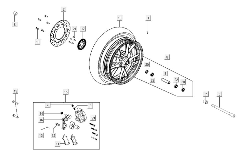 Ruota anteriore Kymco GTI 300i